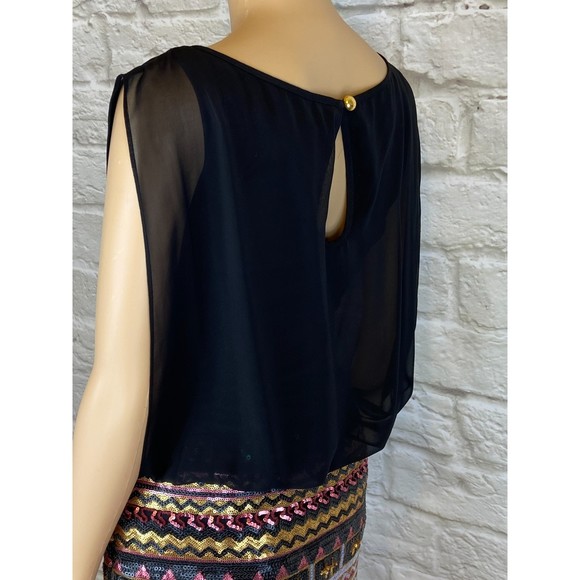 AIDAN MATTOX Sequin Dress Size 2 Party Dress Mini Dress Cocktail Dress Colorful - Picture 9 of 13